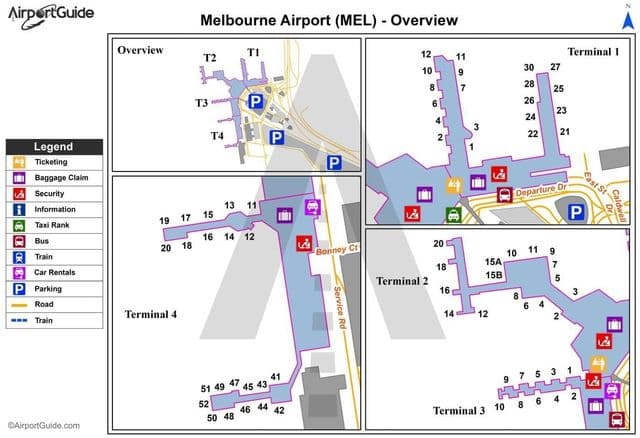 Melbourne airport terminal map