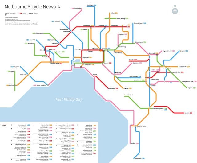 Melbourne bike lane map