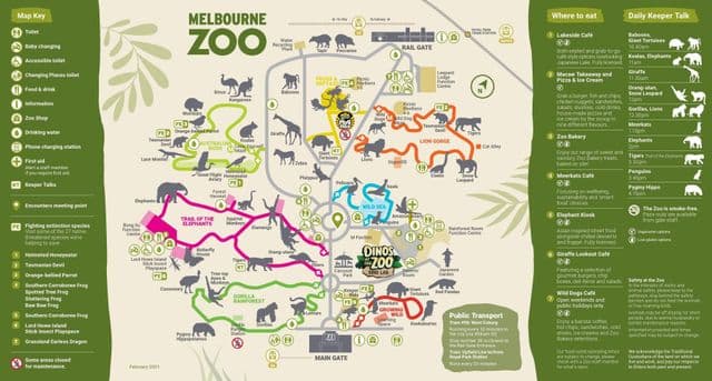 Melbourne zoo park map